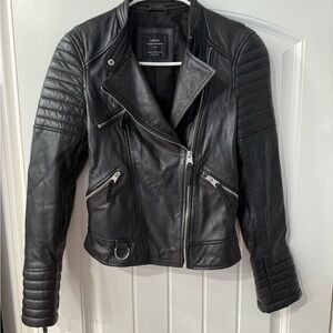 Zara Black Leather Biker Jacket